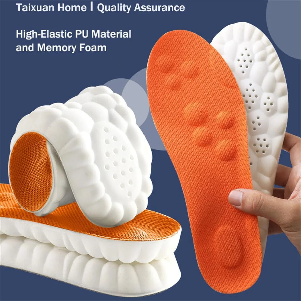 2 PCS Steppers Insoles for Men/Women, Steppers Massage Insoles, 4D Soft Memory Foam Cushioning Sports Cloud Insoles for Men