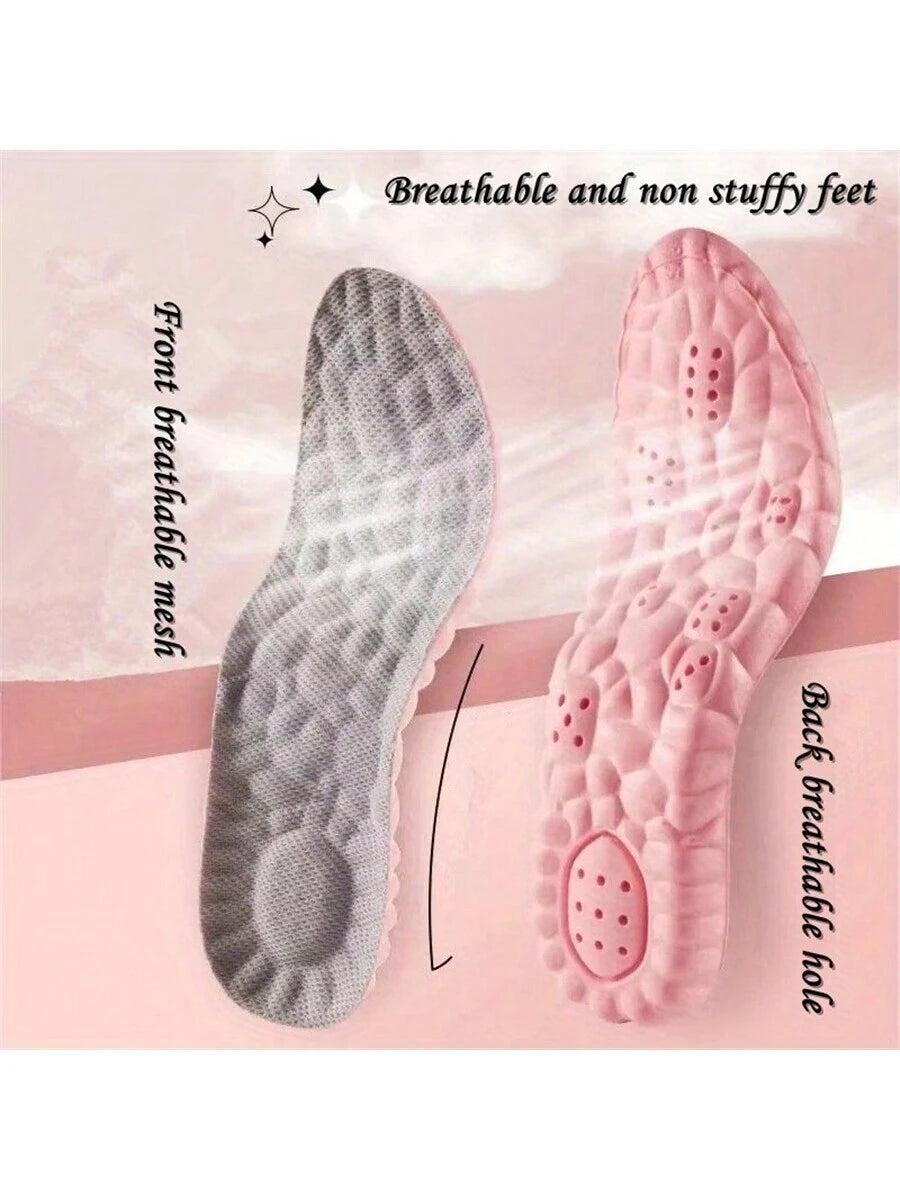 2Pcs Super Soft Women'S Comfort Insoles - Self-Adaptive Elasticity, Breathable, Sweat-Absorbent - Perfect for Sports Shoes and Casual Shoes, Pink,Shoes and Boots Accessories