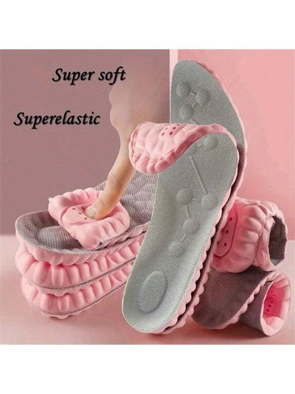 2Pcs Super Soft Women'S Comfort Insoles - Self-Adaptive Elasticity, Breathable, Sweat-Absorbent - Perfect for Sports Shoes and Casual Shoes, Pink,Shoes and Boots Accessories