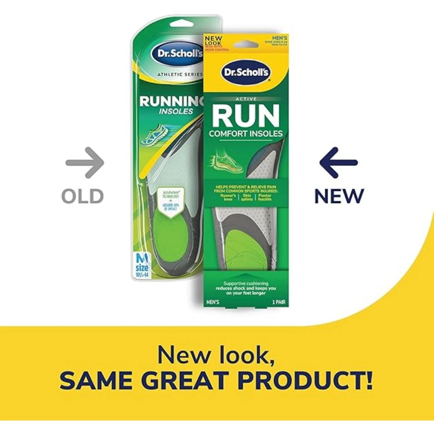 ® Run Active Comfort Foam Insoles, Women Shoe Sizes 5.5-10, 1 Pair, Trim to Fit