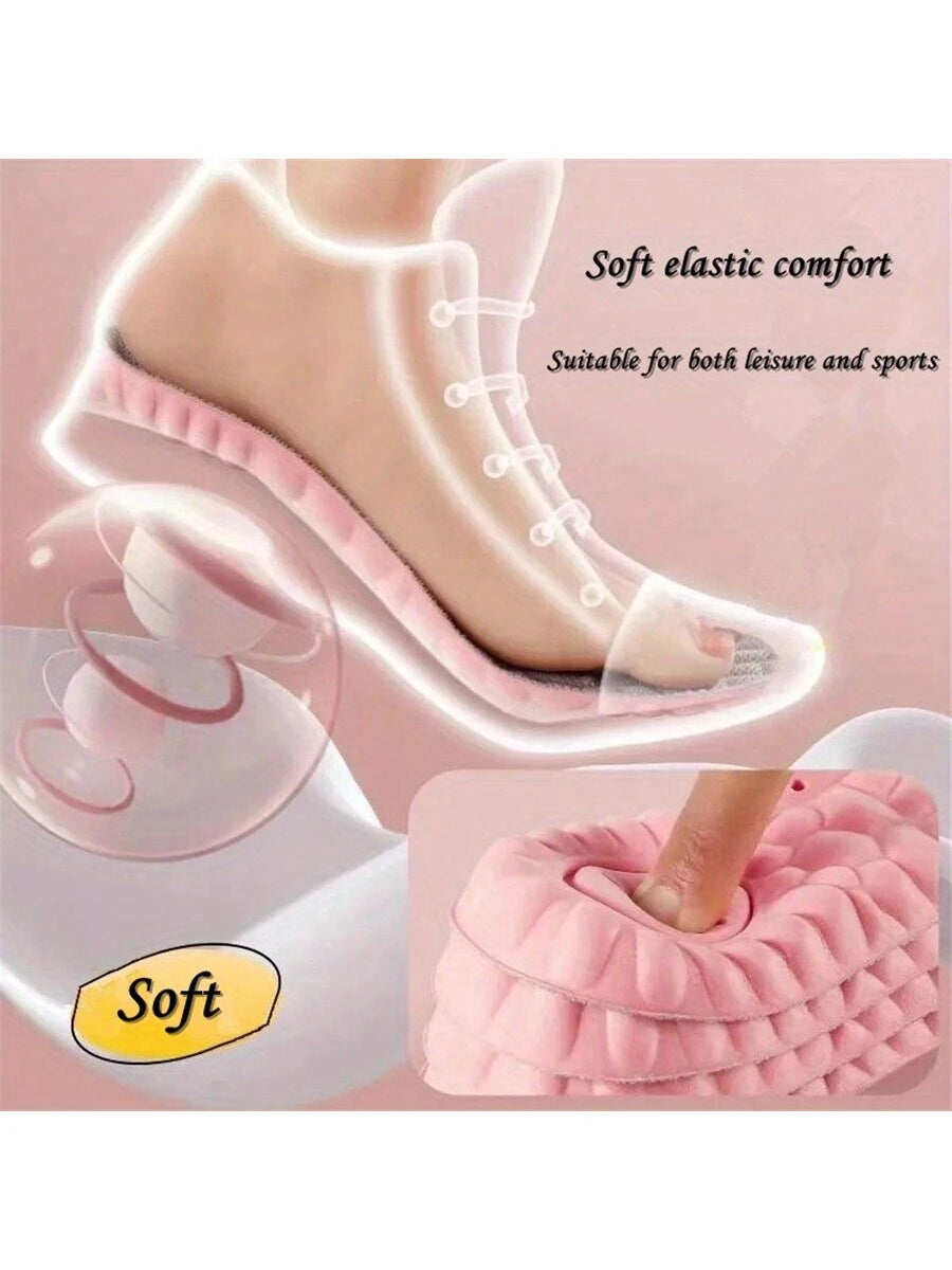 2Pcs Super Soft Women'S Comfort Insoles - Self-Adaptive Elasticity, Breathable, Sweat-Absorbent - Perfect for Sports Shoes and Casual Shoes, Pink,Shoes and Boots Accessories