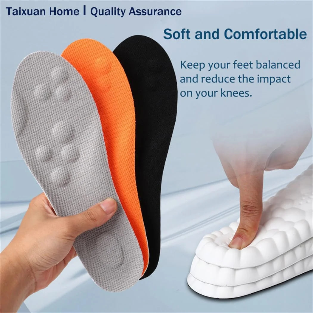 2 PCS Steppers Insoles for Men/Women, Steppers Massage Insoles, 4D Soft Memory Foam Cushioning Sports Cloud Insoles for Men