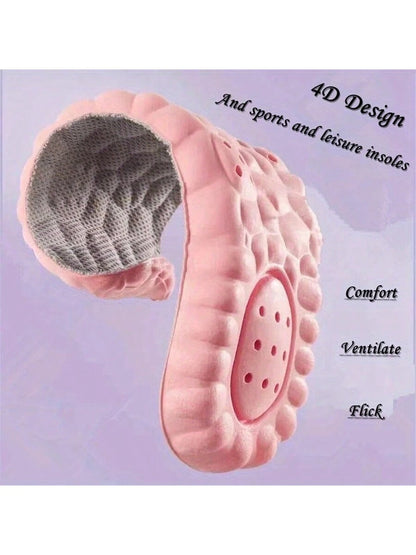 2Pcs Super Soft Women'S Comfort Insoles - Self-Adaptive Elasticity, Breathable, Sweat-Absorbent - Perfect for Sports Shoes and Casual Shoes, Pink,Shoes and Boots Accessories