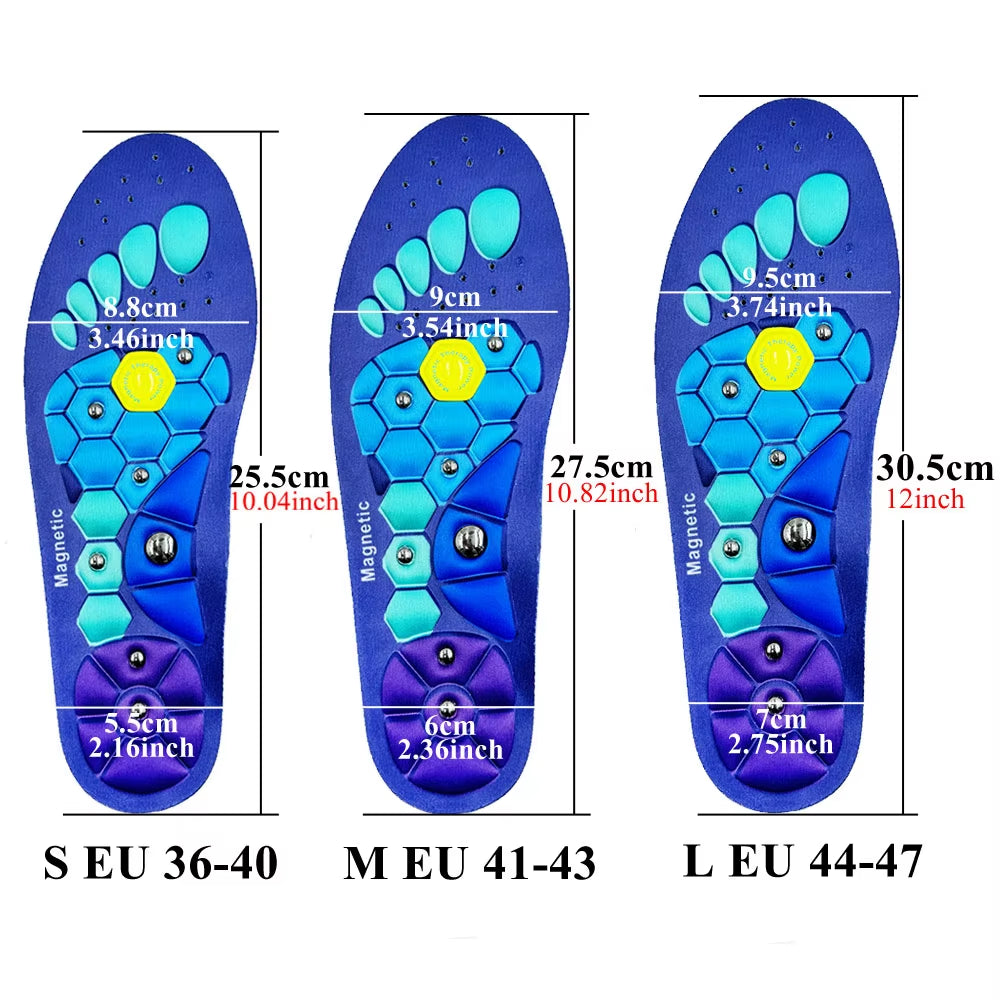 Orthopedic Magnetic Therapy Insoles for Arch Support Shoes Pads Magnet Soft Rubber Health Therapy Acupuncture Comfort Insoles