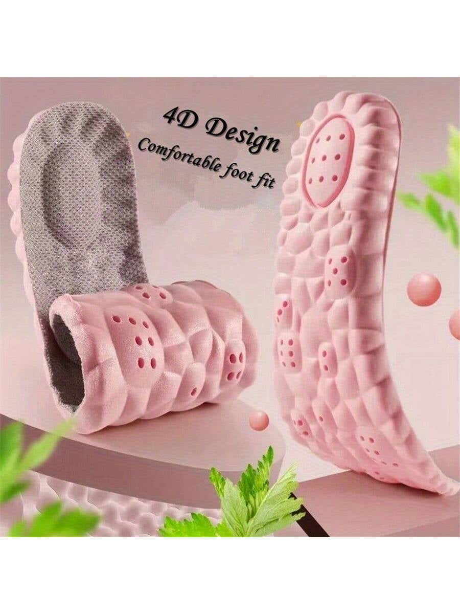 2Pcs Super Soft Women'S Comfort Insoles - Self-Adaptive Elasticity, Breathable, Sweat-Absorbent - Perfect for Sports Shoes and Casual Shoes, Pink,Shoes and Boots Accessories